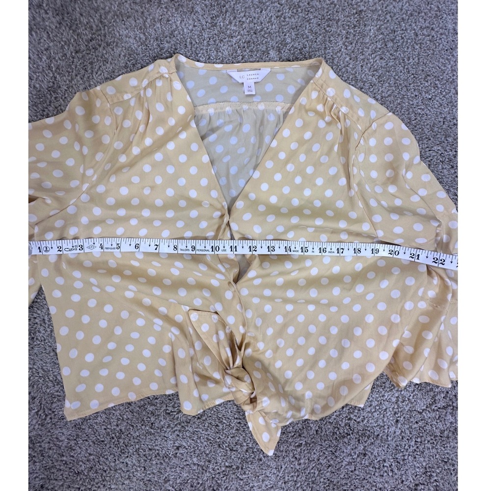 LC Lauren Conrad Yellow Polka Dot Tie Grace Kelly | Soft Girl | Emily in Paris M - Picture 3 of 6